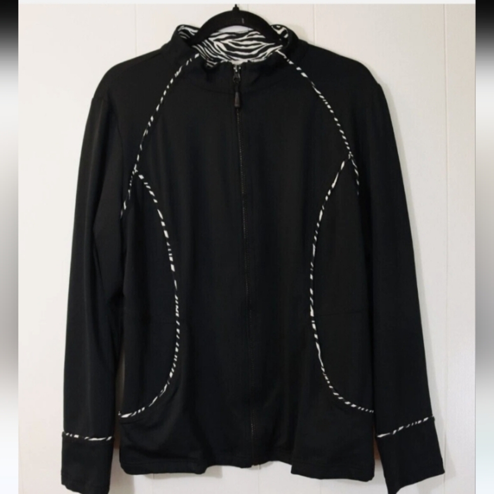 Black /White Jacket with Patterned Accents